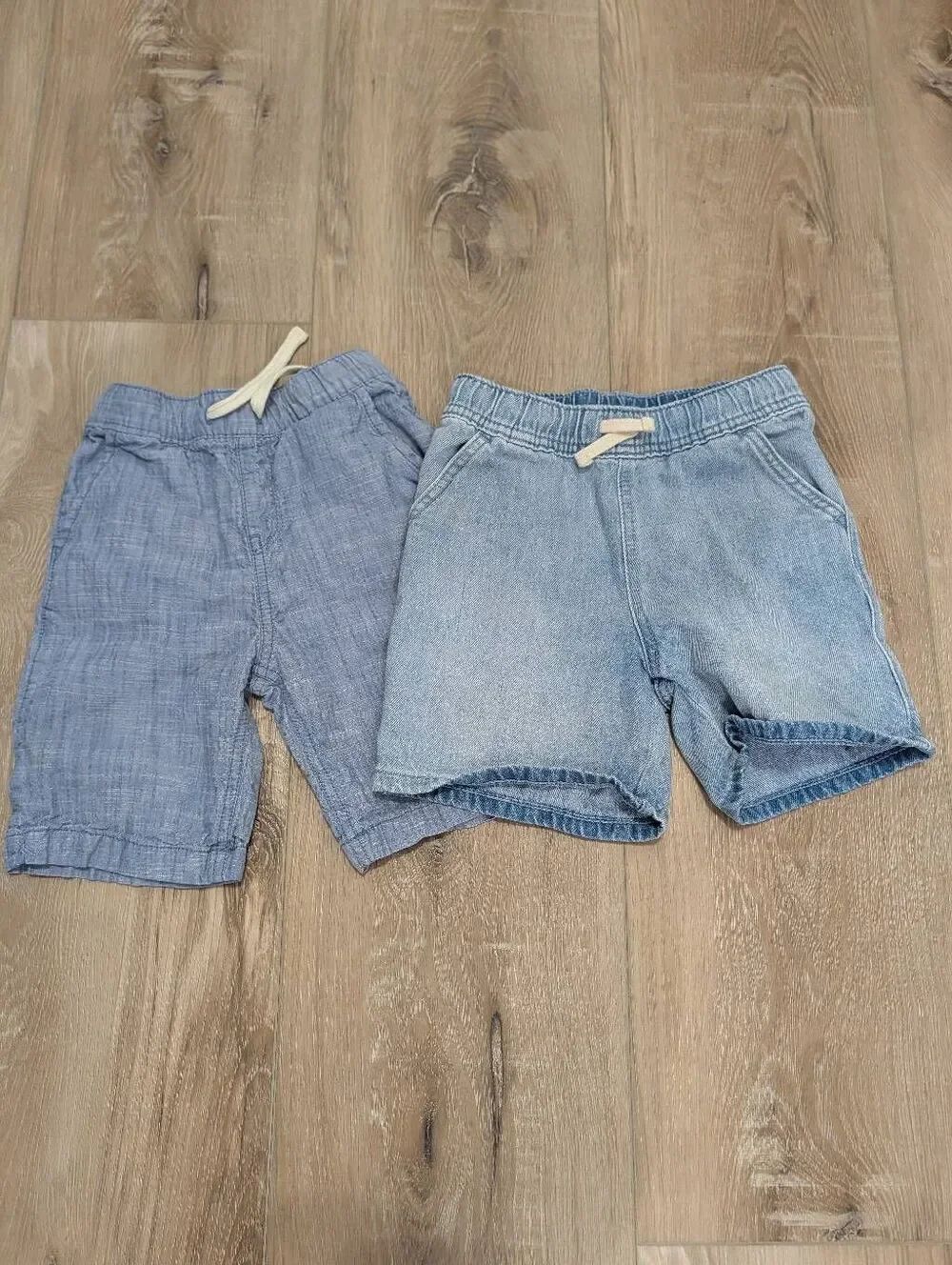 Toddler Boys Shorts 2 Pair Cat & Jack Childrens Place 4/5 5T Linen Denim Pull On